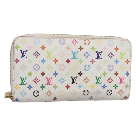 LOUIS VUITTON Monogram Multicolor Zippy Wallet White LV Auth - Picture 1 of 16